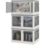 Kokkupandavate hoiukastide komplekt 3 tk Homcom 60x42x34cm, valge/hall
