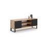 TV-laud Focus RTV 155x49x40 cm, naturaalne puit / must