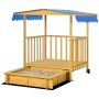Liivakast katusega 97x98x137,5cm., helepruun/sinine