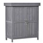 Садовый шкаф для инструментов Outsunny 74x43x88см, серого цвета