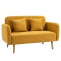 Диван Homcom 130x70x80см, желтый/светло-коричневый