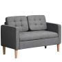 Диван с коробом для хранения Homcom 117x62x78см, темно-серый/светло-коричневый