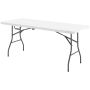 Складной туристический стол Outsunny 180x74x74см, белый/серебристый