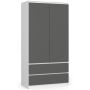 Riidekapp NORE S90, valge/tumehall