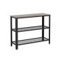 Konsoollaud riiulitega 35x101,5x80cm., must/helepruun
