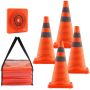 Kokkupandavad 45 cm läbimõõduga liikluskoonused, 4 tk, helkurkraega