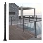 Kaablipiirdepost, L-kujuline, SUS304 teras, must, 42" x 2" x 1"