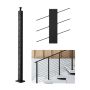 Kaabeltrepi piirdepost, roostevabast terasest, must, 42x2x2 tolli