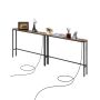 Kitsas konsoollaud metallraami ja laadimispesadega, 2 tk