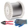 Trossikomplekt 1/8", 316 roostevabast terasest, 600 jalga, lõikuri ja kinnastega