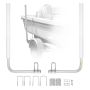Paadihaagise juhik, 1016 mm, terasest, PVC tugedega, 2 tk.