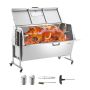 60 W roostevabast terasest grill kaanega, mahutavusega 286 l, ratastega, õues telkimiseks