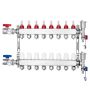 8-haruline roostevabast terasest PEX-küttekollektor, 1/2"