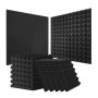 Akustilised vahtpaneelid, 24 tk, 12x12x2 tolli mustad püramiidid