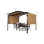 12x10 jala (3,6 x 3,6 m) metallkaarega sissetõmmatav õuepergola päikesevarjuga