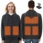 Soojendusega unisex kapuutsiga dressipluus, 7.4 V, m, must