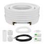 15,2 m mini vask AC torukomplekt, 9,5 ja 15,9 mm, valge PE isolatsioon