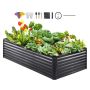Kõrgpeenar, tsingitud metallist lillekastiga, 94,5x47,2x23,6 tolli, tumehall