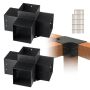 Pergola kronsteinide komplekt 15x15 cm, 2 tk, 4-suunalised puidust nurgad