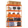 Reguleeritavad metallist hoiuriiulid, 5 tasandit, 2500 naela, oranžid, 18x48x72 tolli