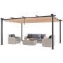 12'x16' alumiiniumist õuepergola väljatõmmatava varikatusega, beež