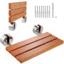 Складной душевой стул из тикового дерева, настенный, 20х13 см, грузоподъемность 200 кг.