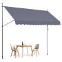 Sissetõmmatav terrassi varikatus 157x47 tolli, reguleeritav, tumehall