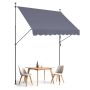 Sissetõmmatav terrassi varikatus 98x47 tolli, tumehall, reguleeritav