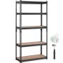 Reguleeritav 5-astmeline metallist hoiuriiul, must, 30x12x60 tolli