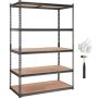 Metallist hoiuriiul, 5 riiulit, kandevõime 2000 naela, must, 48x24x72 tolli