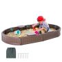 Laste liivakast kaanega, 72x41,5x9,1 tolli, pruun, HDPE, 4 nurgaistet