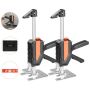 Käsitõstukid metallist 2 tk, 200 kg, 195 mm, must, magnetilise loodiga