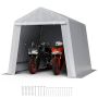 Välistingimustes hoiukuur, 8x8 jalga, veekindel, hall, ukse ja ventilatsiooniga
