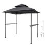 Terasest terrassigrill-varikatus 2,43x1,5 m topeltkatuse ja riiulitega