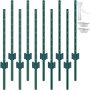 Aiapostid, 3 jalga, 10 tk, terasest, rohelised, U-kujulised profiilid