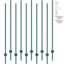 Tugevad metallist rohelised aiapostid 182,9 cm, 10 tk.