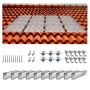 Päikesepaneelide kinnitusklambrite komplekt metallile, betoonile, puidule ja kivikatustele, 10x4-tollised siinid, 4 otsa ja 6 pehmet klambrit