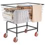 Traadist pesukäru ratastega, 4,5 pušlit, 35x15,7x22 tolli, terasraam