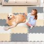 Детский игровой коврик из ЭВА-пены, 16 частей, 180x180 см, серый, песочный, верблюжий