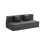 Kokkupandav diivanvoodi futon 3in1, tumehall, queen-size, patjade ja pestava kattega