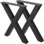 Mustast terasest metallist lauajalad X-raamiga, 28,3x23,6 tolli