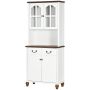 Köögikapp Homcom 76x38x182cm, valge/pruuni värvi