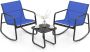 3-piece garden furniture set, blue/black