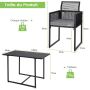 3-piece garden furniture set, black/grey