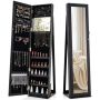 Standing mirror-jewelry cabinet 38x37x157cm., black