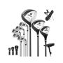 Set of 8 golf clubs with bags, assorted colors