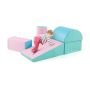 Set of 5 building blocks, green/pink