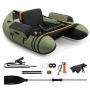 Inflatable fishing boat 135x109x54cm., green/black