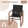Set of 2 garden chairs 59x55.5x86cm., black/brown