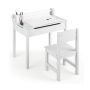 Children's table with chair, white